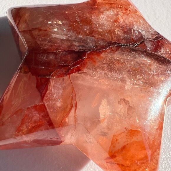 Fire Quartz Crystal Star Carving (5) - Picture 5 of 9